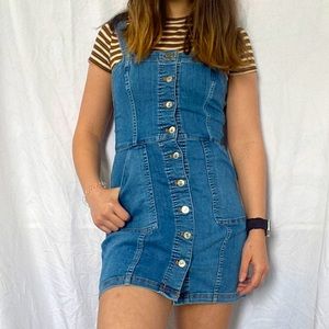 Jean dress button up front